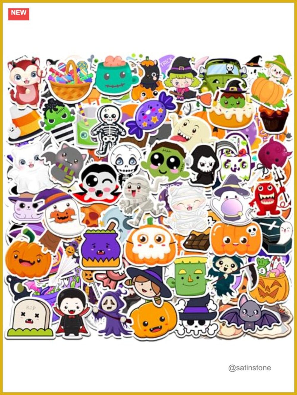 Halloween Stickers 100 Pcs Waterproof Vinyl Party Favors Kids Crafts
